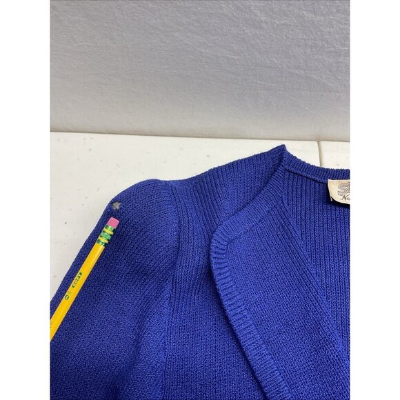 Vintage St. John Neiman Marcus Sz 8/10 Sweater Cardigan Santana Knit Blue - Picture 7 of 14